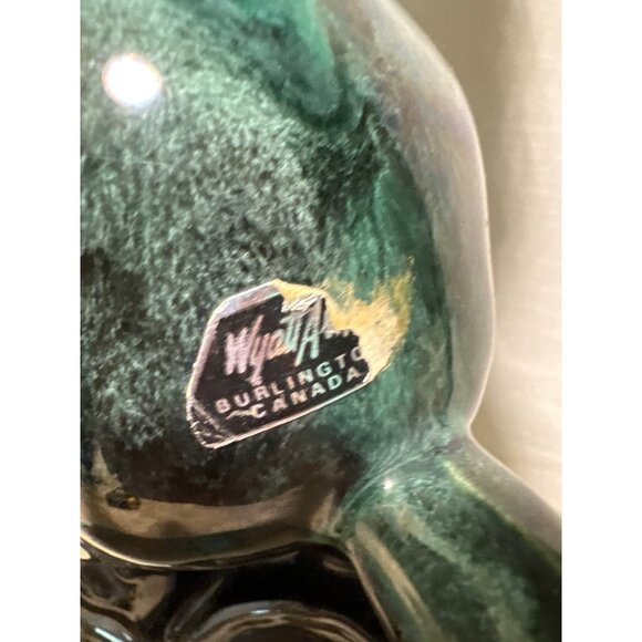 Wyatt Art Pottery Rearing Horses Figure Green Black Drip Glaze 11.75" Canada - Picture 8 of 12